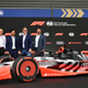 Stefano Domenicali, Formula 1 President and CEO, Mohammed ben Sulayem, President of the International Automobile Federation (FIA), Markus Duesmann, Chairman of the Board of Management of AUDI AG, and Oliver Hoffmann, Member of the Board of Management for Technical Development of AUDI AG.